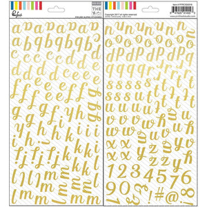Scrapbooking  The Mix No. 1 Foiled Stickers 5.5"X11" 2/Pkg Alpha Paper Collections 12x12