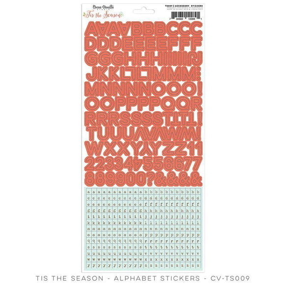 Scrapbooking  Tis The Season Alphabet Sticker Sheet 6x12 Paper Collections 12x12