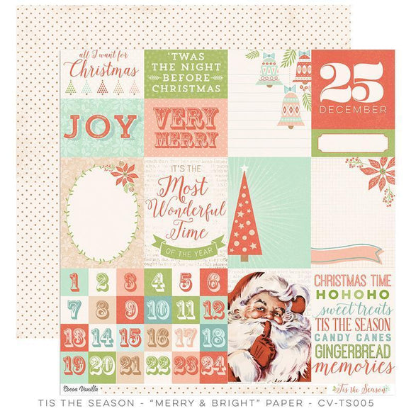 Scrapbooking  Tis The Season Merry & Bright Paper 12x12 Paper Collections 12x12