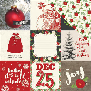 Scrapbooking  Very Merry Double-Sided Cardstock 12"X12" - 4x4 Journalling Elements Paper Collections 12x12