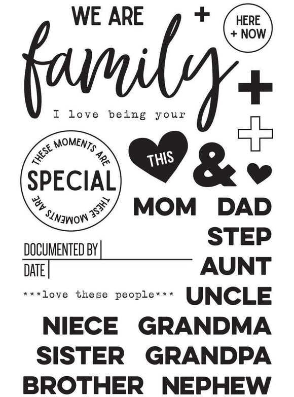 Scrapbooking  Family Fun 4x6 Stamp Set - 24 Stamps Paper Collections 12x12