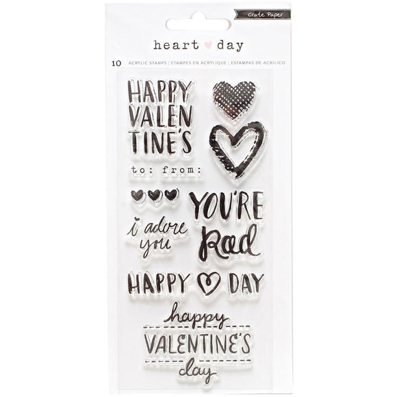 Scrapbooking  Heart Day Clear Stamps 10pk Paper Collections 12x12