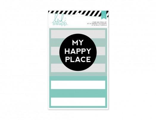 Scrapbooking  Wanderlust Stamp and Stencil Set My Happy Place Paper Collections 12x12