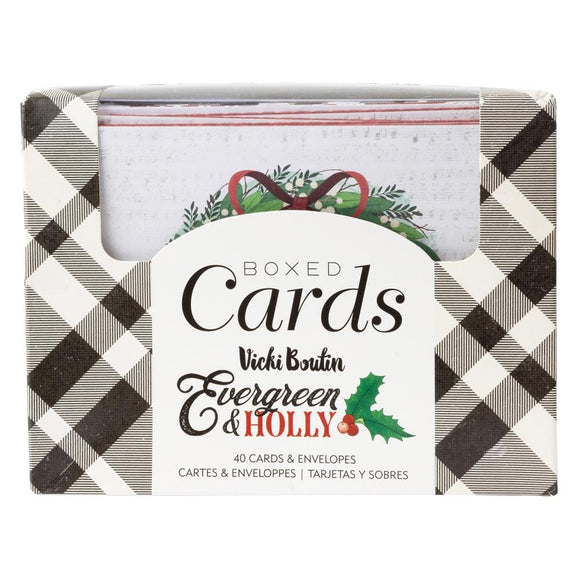 Scrapbooking  Vicki Boutin Evergreen & Holly A2 Cards W/Envelopes (4.375
