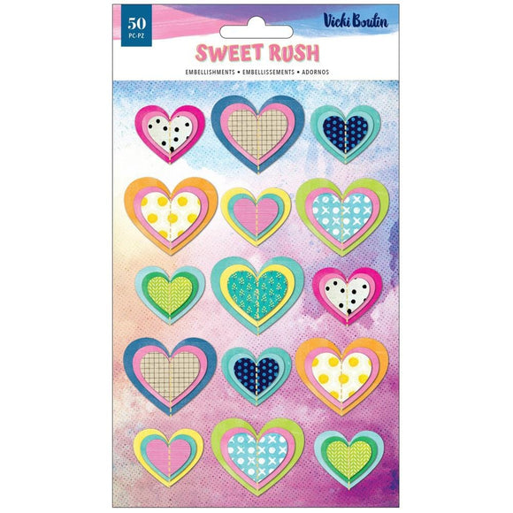 Scrapbooking  Vicki Boutin Sweet Rush Layered Stickers 15/Pkg Embellishments