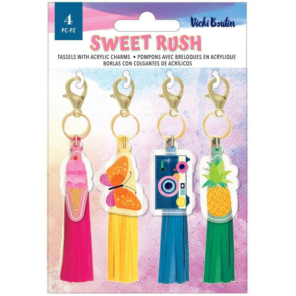 Scrapbooking  Vicki Boutin Sweet Rush Tassels 4/Pkg Embellishments