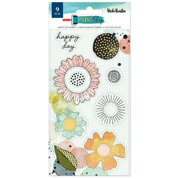 Scrapbooking  Vicki Boutin Print Shop Clear Stamps 9/Pkg Happy Day stamps