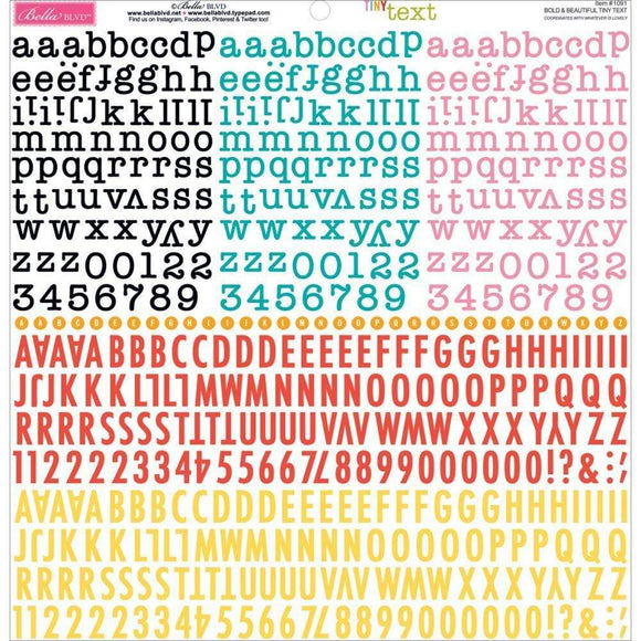 Tiny Text Alphabet Stickers