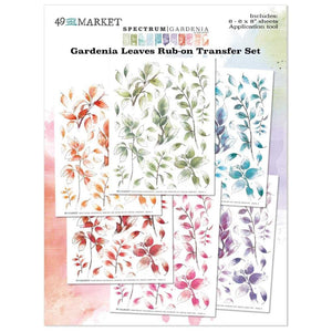 Scrapbooking  49 and Market Spectrum Gardenia Rub-Ons 6"X8" 6/Sheets Leaves Embellishments