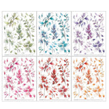 Scrapbooking  49 and Market Spectrum Gardenia Rub-Ons 6"X8" 6/Sheets Leaves Embellishments
