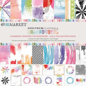 Scrapbooking  49 And Market Collection Pack 12"X12" Spectrum Gardenia Painted Foundations Paper 12"x12"