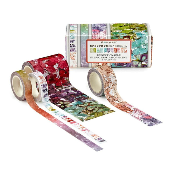 Scrapbooking  49 And Market Fabric Tape Assortment 4/Rolls Spectrum Gardenia washi