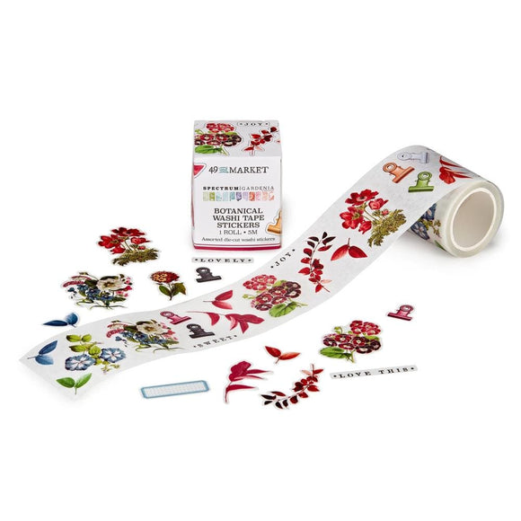 Scrapbooking  49 And Market Washi Sticker Roll Spectrum Gardenia Botanical washi