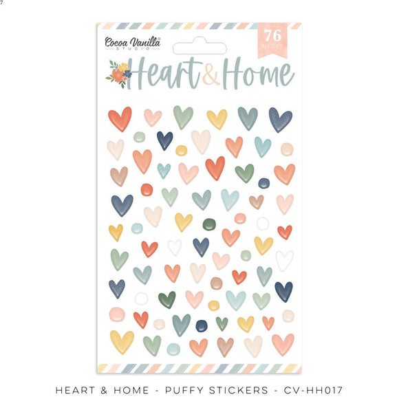 Scrapbooking  Cocoa Vanilla Heart & Home Puffy Stickers Embellishments