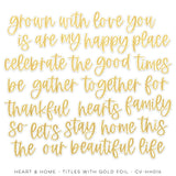 Scrapbooking  Cocoa Vanilla Heart & Home Titles with Gold Foil Embellishments