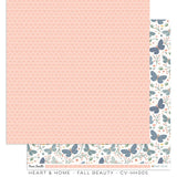 Scrapbooking  Cocoa Vanilla Heart & Home Double sided Paper 12x12 - Fall Beauty Paper 12"x12"