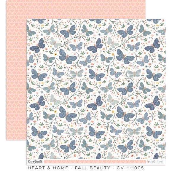 Scrapbooking  Cocoa Vanilla Heart & Home Double sided Paper 12x12 - Fall Beauty Paper 12