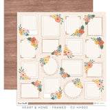 Scrapbooking  Cocoa Vanilla Heart & Home Double sided Paper 12x12 - Framed Paper 12"x12"