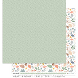 Scrapbooking  Cocoa Vanilla Heart & Home Double sided Paper 12x12 - Leaf Litter Paper 12"x12"