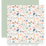 Scrapbooking  Cocoa Vanilla Heart & Home Double sided Paper 12x12 - Leaf Litter Paper 12"x12"