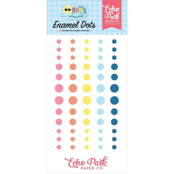 Scrapbooking  Echo Park Adhesive Enamel Dots 60/Pkg Sun Kissed Embellishments