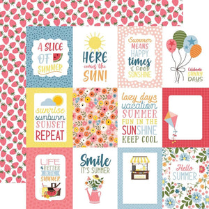 Scrapbooking  Echo Park Here Comes The Sun Double-Sided Cardstock 12"X12" - 3x4 Journaling Cards Paper 12"x12"
