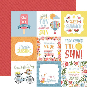Scrapbooking  Echo Park Here Comes The Sun Double-Sided Cardstock 12"X12" - 4x4 Journaling Cards Paper 12"x12"