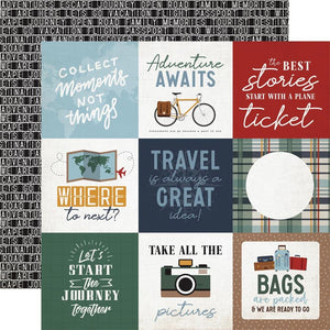 Scrapbooking  Echo Park Let's Go Travel Double-Sided Cardstock 12"X12" - 4x4 Jouraling Cards Paper 12"x12"