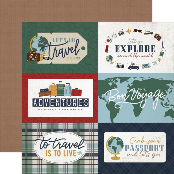 Scrapbooking  Echo Park Let's Go Travel Double-Sided Cardstock 12