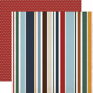 Scrapbooking  Echo Park Let's Go Travel Double-Sided Cardstock 12"X12" - Go See Do Stripes Paper 12"x12"