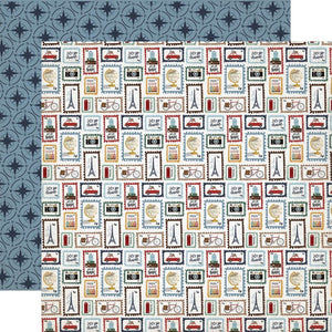 Scrapbooking  Echo Park Let's Go Travel Double-Sided Cardstock 12"X12" - Travel The World Paper 12"x12"