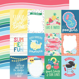 Scrapbooking  Echo Park Sun Kissed Double-Sided Cardstock 12"X12" - 3x4 Journaling Cards Paper 12"x12"