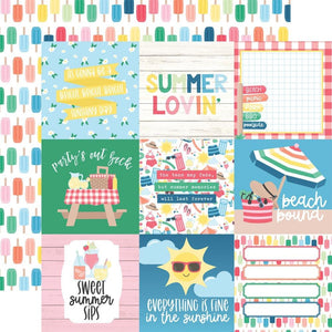 Scrapbooking  Echo Park Sun Kissed Double-Sided Cardstock 12"X12" - 4x4 Journaling Cards Paper 12"x12"