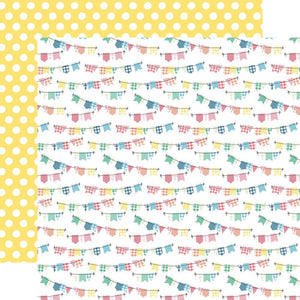 Scrapbooking  Echo Park Sun Kissed Double-Sided Cardstock 12"X12" - Happy Banners Paper 12"x12"