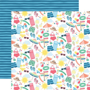 Scrapbooking  Echo Park Sun Kissed Double-Sided Cardstock 12"X12" - Summer Fun Paper 12"x12"