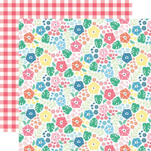 Scrapbooking  Echo Park Sun Kissed Double-Sided Cardstock 12"X12" - Tropic Floral Paper 12"x12"
