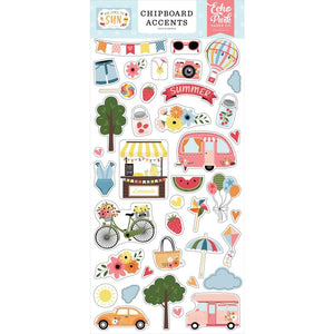 Scrapbooking  Echo Park Here Comes The Sun Chipboard 6"X13" Accents stickers