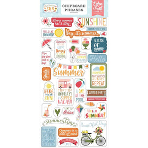 Scrapbooking  Echo Park Here Comes The Sun Chipboard 6"X13" Phrases stickers