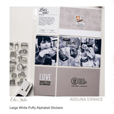 Scrapbooking  Elles Studio - Large White Puffy Alphabet Stickers Alphas