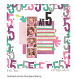 Scrapbooking  Elles Studio - Outlined Jumbo Numbers Stamp stamp