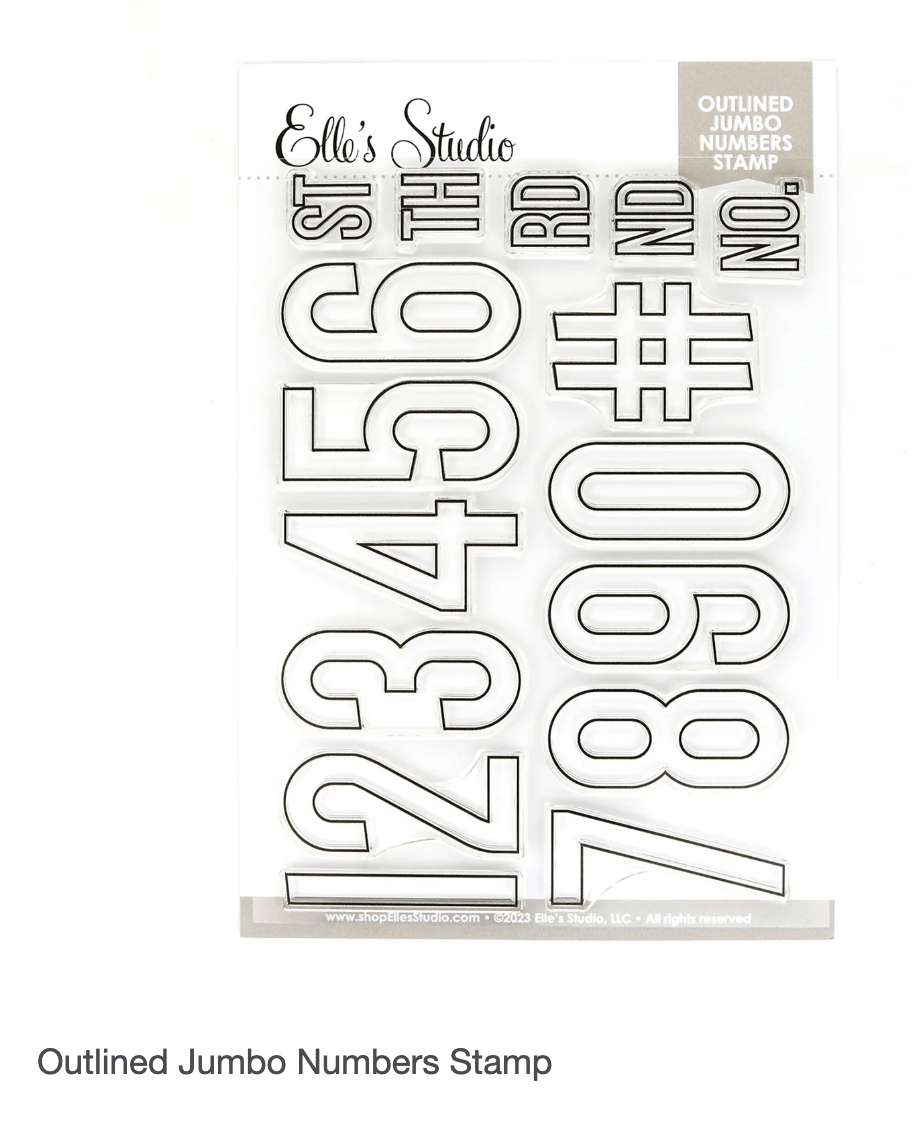 Elles Studio - Outlined Jumbo Numbers Stamp