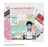 Scrapbooking  Elles Studio - Outlined Jumbo Numbers Stamp stamp