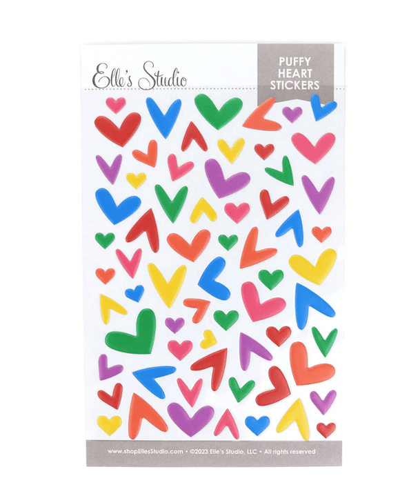 Scrapbooking  Elles Studio - Puffy Hearts Multi Coloured Stickers stickers
