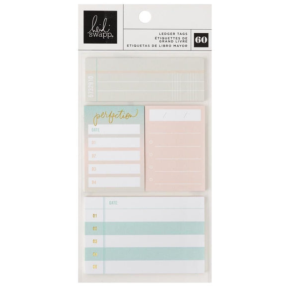 Scrapbooking  Heidi Swapp Set Sail Ledger Tag Sticky Notes 60/Pkg Embellishments