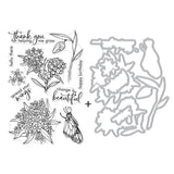 Scrapbooking  Hero Arts Clear Stamp & Die Combo Monarch & Milkweed stamps