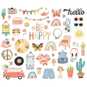 Scrapbooking  Simple Stories Boho Sunshine Bits & Pieces Die-Cuts 48/Pkg ephemera