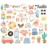 Scrapbooking  Simple Stories Boho Sunshine Bits & Pieces Die-Cuts 48/Pkg ephemera