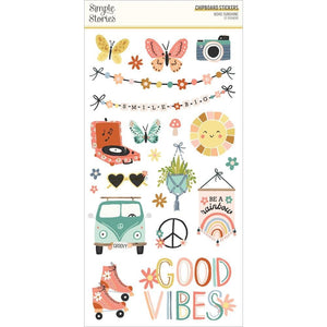 Scrapbooking  Simple Stories Boho Sunshine Chipboard Stickers 6"X12" stickers