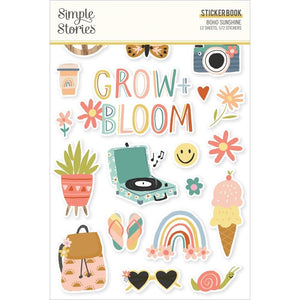 Scrapbooking  Simple Stories Sticker Book 12/Sheets Boho Sunshine, 572/Pkg stickers