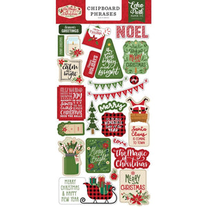 Scrapbooking  Echo Park The Magic Of Christmas Chipboard 6"X13" -Phrases Chipboard